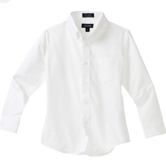 IZOD NWT Kids Sz 6 Classic White Kids Button Down Shirt - Picture 1 of 4